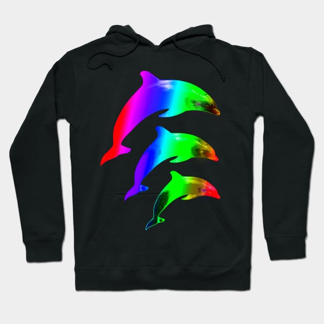 Multicolour Dolphin Save The Whales Animal Print Hoodie by PoizonBrand